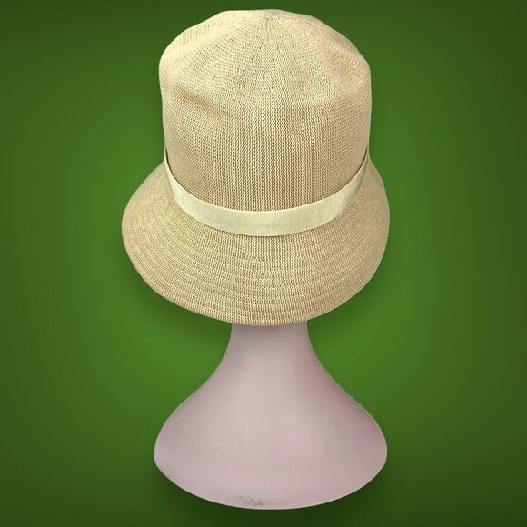 1960’s Vintage Kangol Tan Knit Valencia Crusher Bucket Hat England Mid Century - Picture 5 of 10